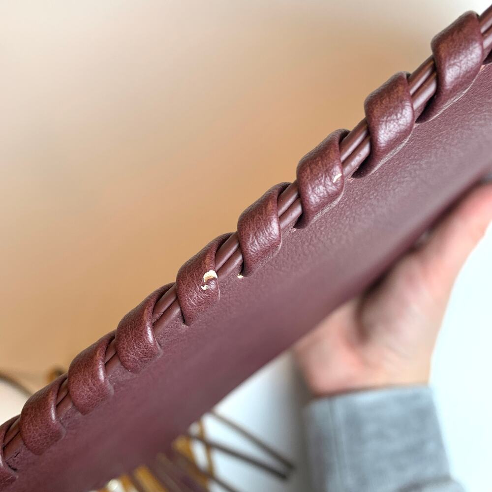 Jen & Co Vegan Leather Maroon Tassel Clutch - Picture 5 of 8